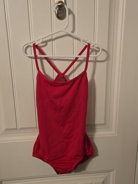 Body Wrappers Pink Strappy Dance Bodysuit with Crossback